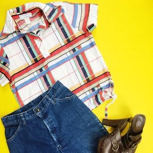 [VTG] Bobbie Brooks Rainbow Plaid Shirt
